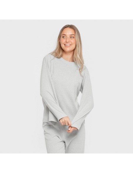 Pijama canalé Raya ancha lisa pijamas-largos-de-mujer