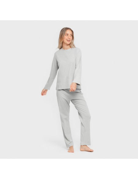 Pijama canalé Raya ancha lisa pijamas-largos-de-mujer