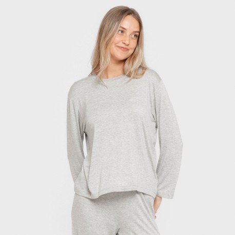 Pijama largo viscosa mujer liso pijamas-largos-de-mujer