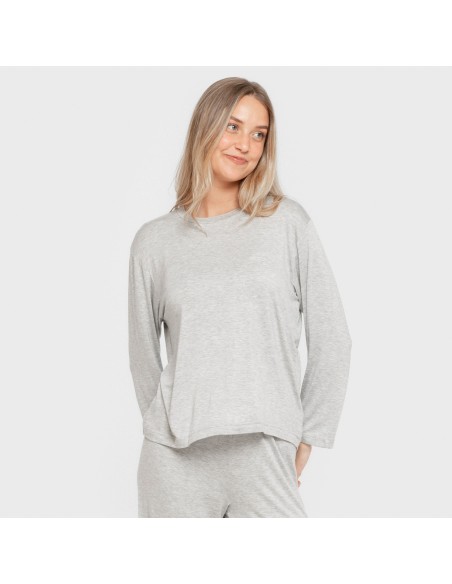 Pijama largo viscosa mujer liso pijamas-largos-de-mujer