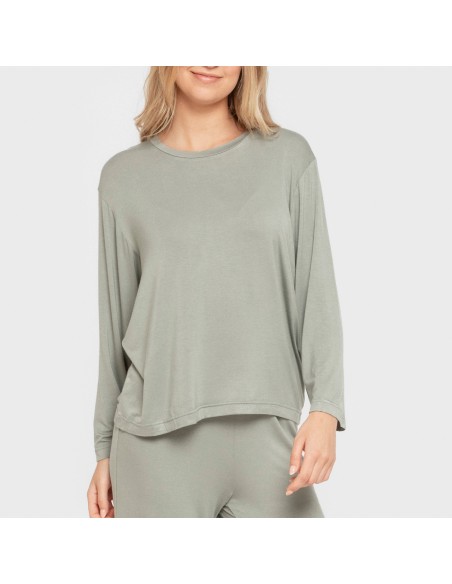 Pijama largo viscosa mujer liso pijamas-largos-de-mujer