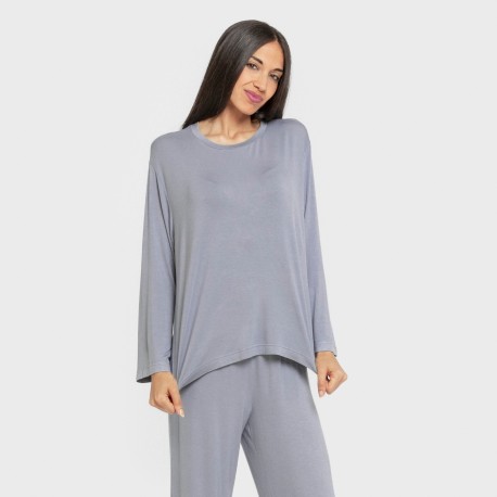 Pijama largo viscosa mujer liso pijamas-largos-de-mujer