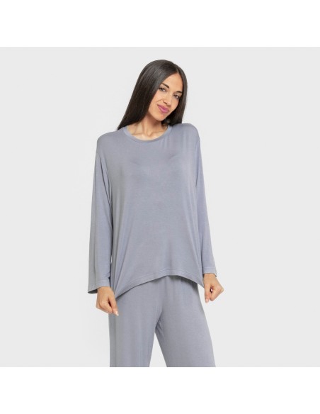 Pijama largo viscosa mujer liso pijamas-largos-de-mujer