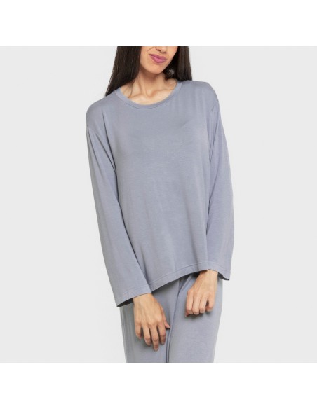 Pijama largo viscosa mujer liso pijamas-largos-de-mujer