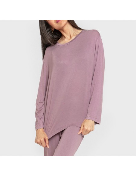 Pijama largo viscosa mujer liso pijamas-largos-de-mujer