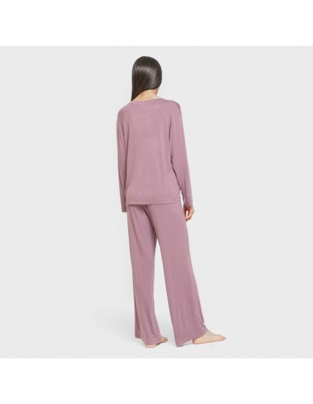 Pijama largo viscosa mujer liso pijamas-largos-de-mujer