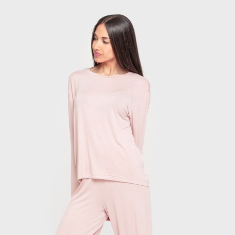 Pijama largo viscosa mujer liso pijamas-largos-de-mujer