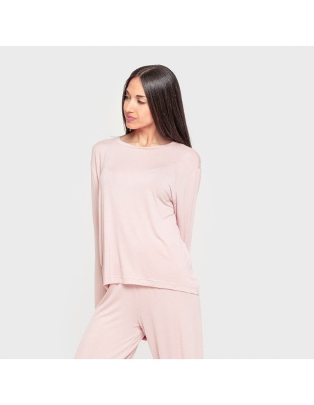 Pijama largo viscosa mujer liso pijamas-largos-de-mujer