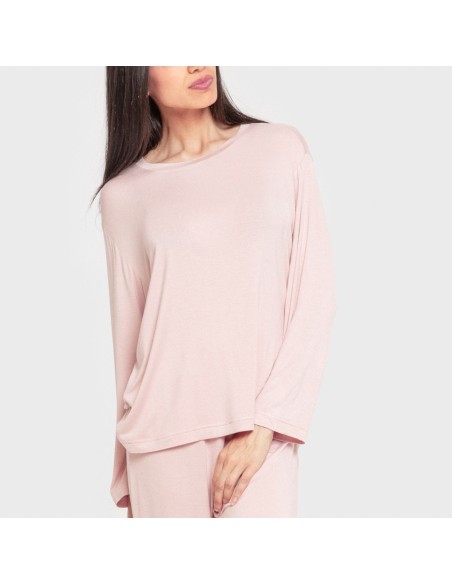 Pijama largo viscosa mujer liso pijamas-largos-de-mujer