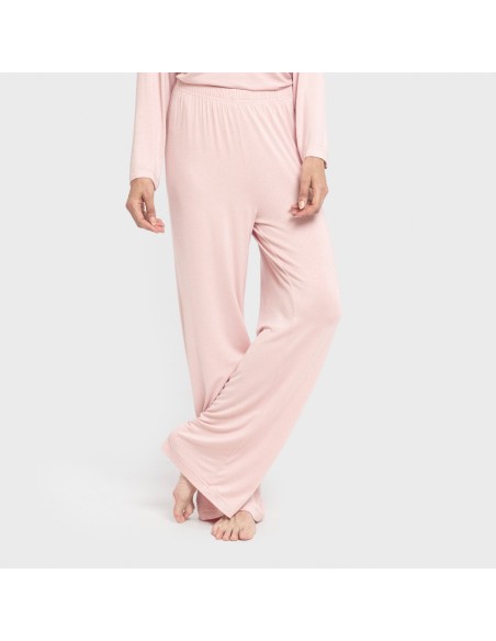 Pijama largo viscosa mujer liso pijamas-largos-de-mujer