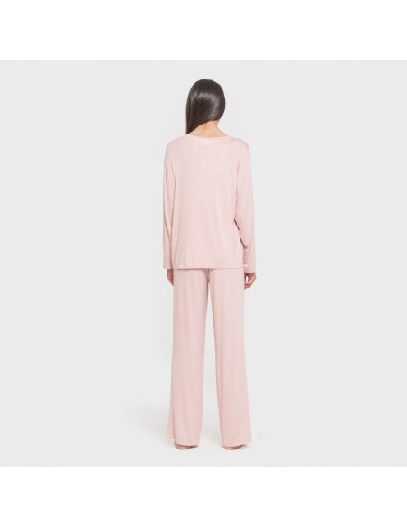 Pijama largo viscosa mujer liso pijamas-largos-de-mujer
