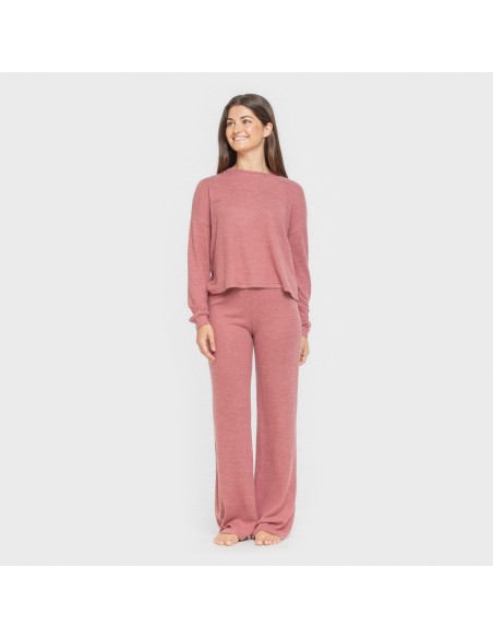 Pijama angorina liso pijamas-largos-de-mujer