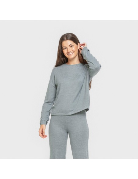 Pijama angorina liso pijamas-largos-de-mujer