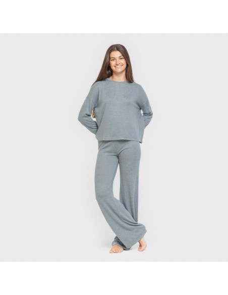 Pijama angorina liso pijamas-largos-de-mujer