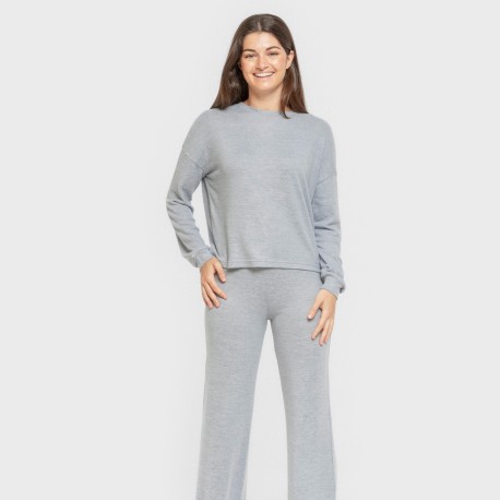 Pijama angorina liso pijamas-largos-de-mujer