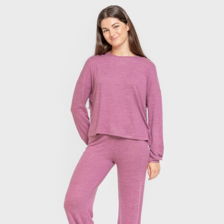 Pijama angorina liso pijamas-largos-de-mujer