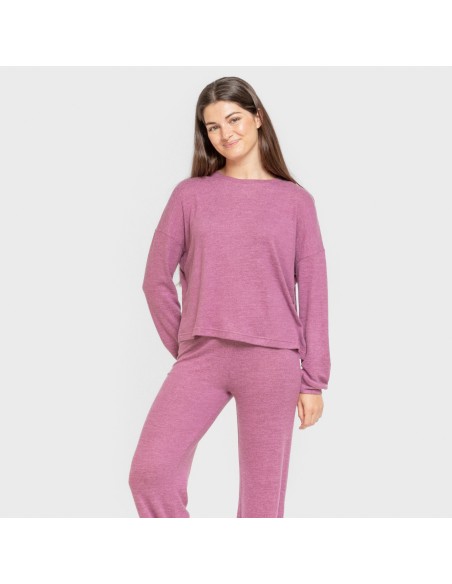 Pijama angorina liso pijamas-largos-de-mujer