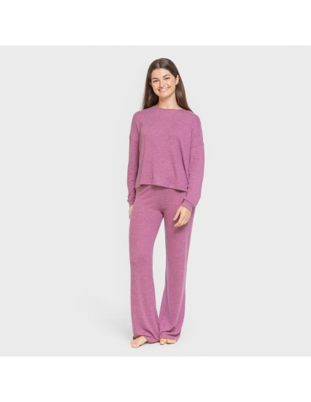 Pijama angorina liso pijamas-largos-de-mujer