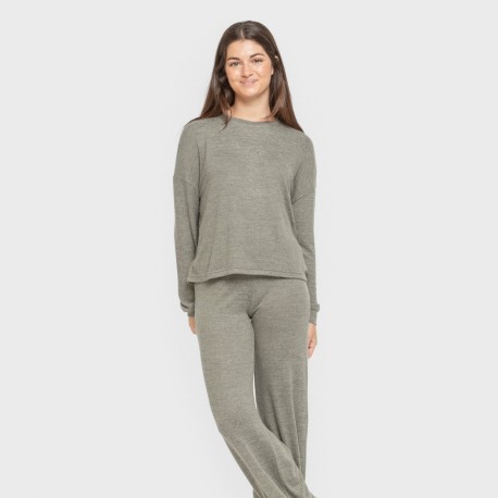 Pijama angorina liso pijamas-largos-de-mujer
