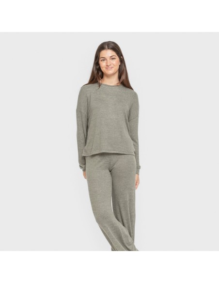 Pijama angorina liso pijamas-largos-de-mujer