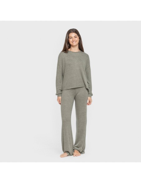 Pijama angorina liso pijamas-largos-de-mujer