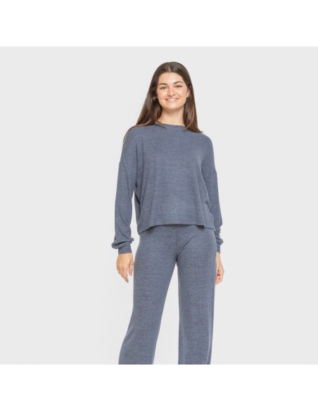 Pijama angorina liso pijamas-largos-de-mujer