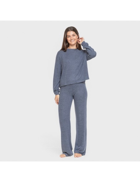 Pijama angorina liso pijamas-largos-de-mujer