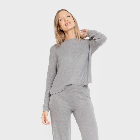 Pijama angorina liso pijamas-largos-de-mujer