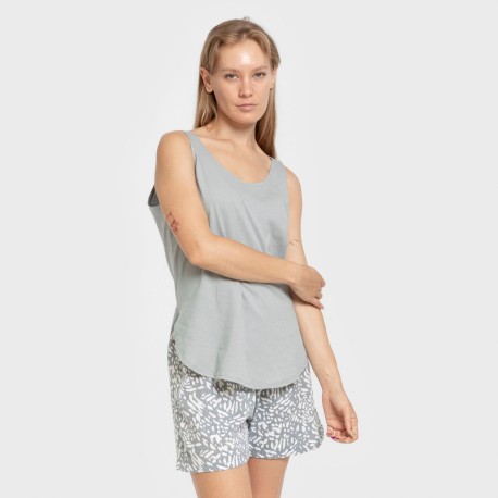 Pijama corto algodón Miquela indigo pijamas-cortos-mujer