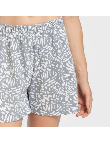 Pijama corto algodón Miquela indigo pijamas-cortos-mujer