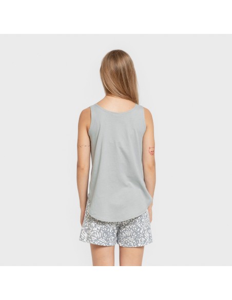 Pijama corto algodón Miquela indigo pijamas-cortos-mujer