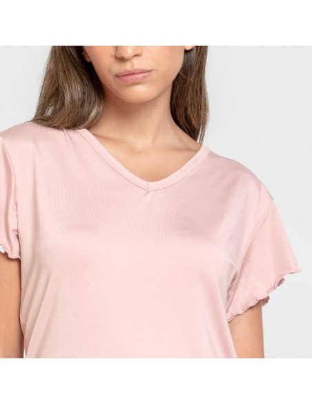 Pijama corto mujer manga fluida soft Soñada marsala pijamas-cortos-mujer