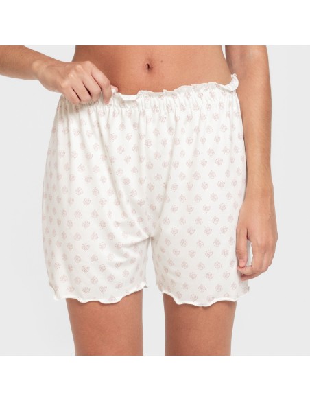 Pijama corto mujer manga fluida soft Soñada marsala pijamas-cortos-mujer