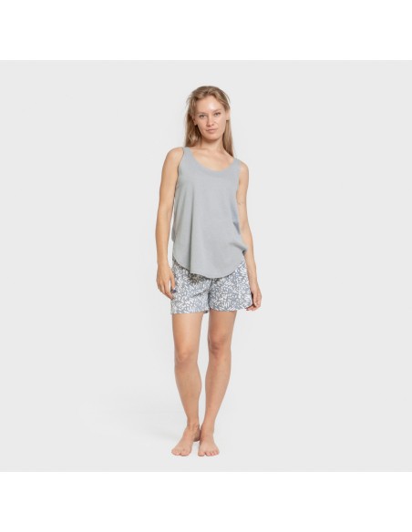 Pijama corto algodón Miquela indigo pijamas-cortos-mujer