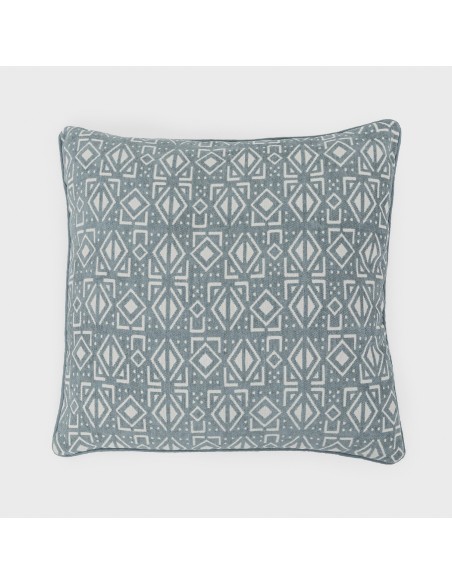 Cojín cuadrante jacquard chenilla Tiberio verde francés - funda + relleno cojines-decorativos-estampados