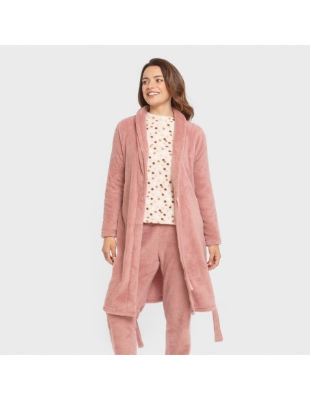 Bata coral lisa batas-mujer