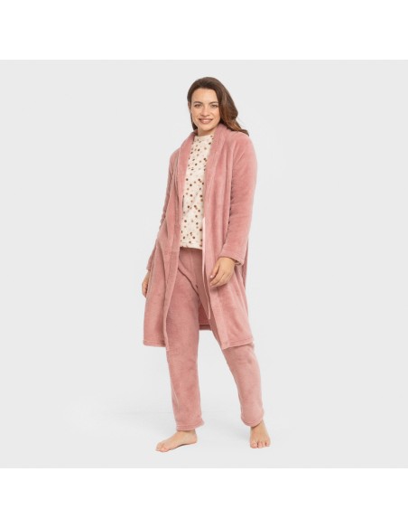 Bata coral lisa batas-mujer