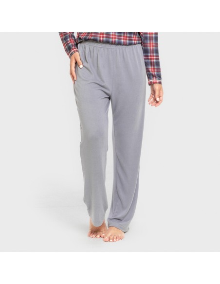 Pijama largo Secret mujer Cuadro Tuc indigo pijamas-largos-de-mujer