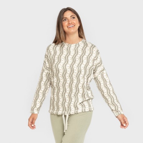 Pijama largo Secret mujer Begonia verde pijamas-largos-de-mujer