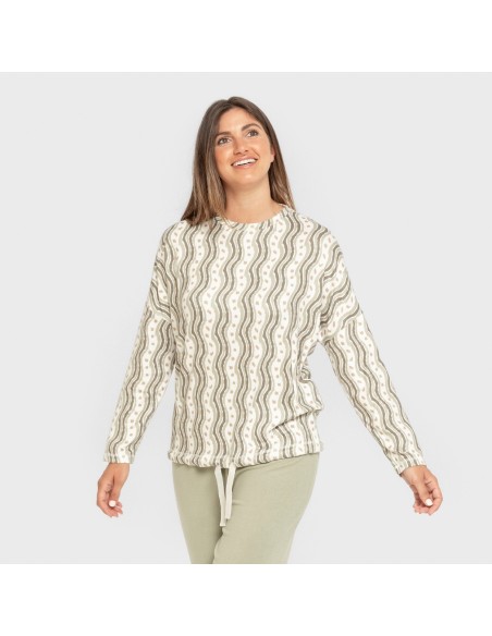 Pijama largo Secret mujer Begonia verde pijamas-largos-de-mujer
