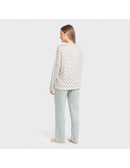 Pijama largo Secret mujer Orlando azul pijamas-largos-de-mujer