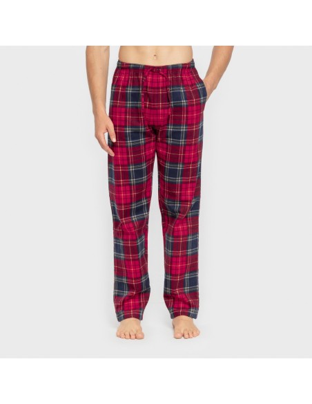 Pijama hombre franela Cuadro Bilbo azul marino pijamas-largos-hombre