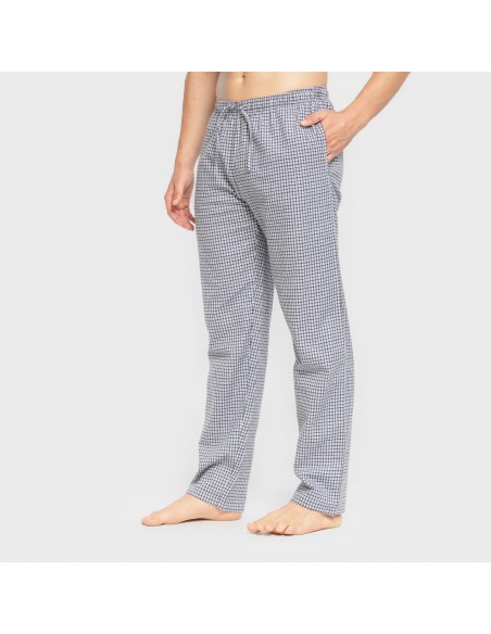 Pijama hombre franela Cuadro Saul azul pijamas-largos-hombre