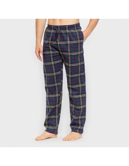 Pijama hombre franela Cuadro Tejada burdeos pijamas-largos-hombre