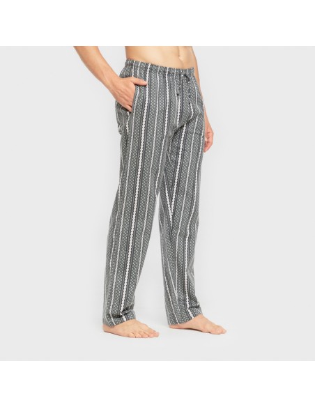Pijama hombre franela Cronos verde pijamas-largos-hombre