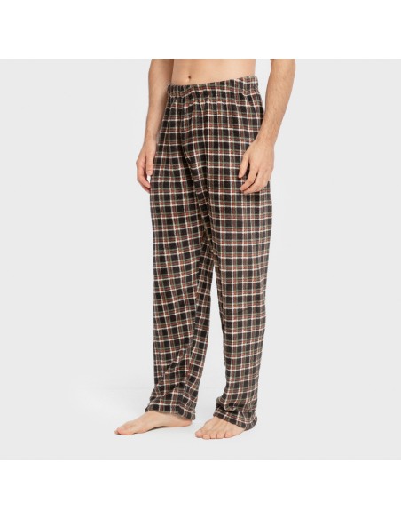 Pijama coral hombre Cuadro Frankfurt verde pijamas-largos-hombre