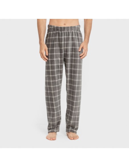 Pijama coral hombre Cuadro Nidari gris pijamas-largos-hombre