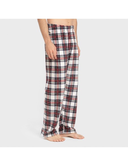 Pijama coral hombre Cuadro Celestia burdeos pijamas-largos-hombre