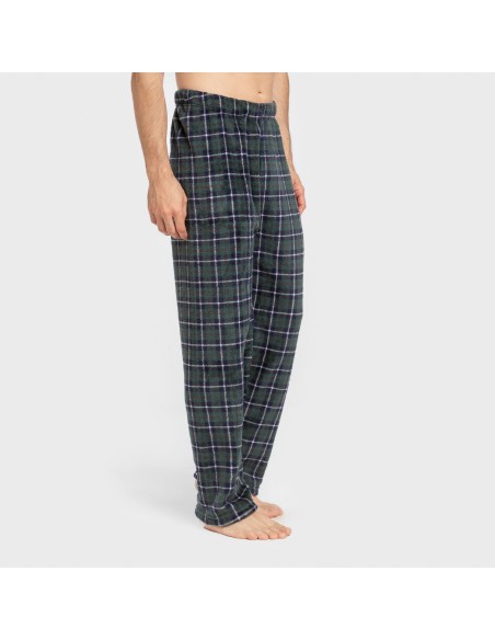 Pijama coral hombre Cuadro Ruz verde pijamas-largos-hombre