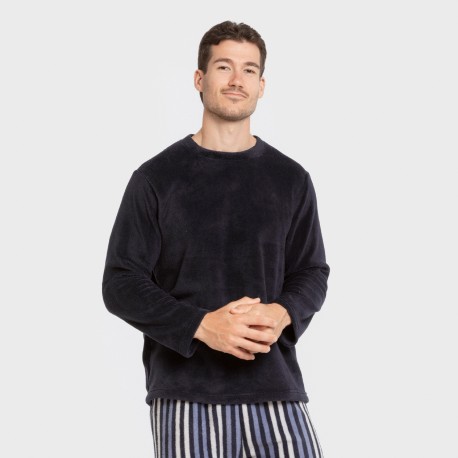Pijama coral hombre Raya Vinicius azul pijamas-largos-hombre